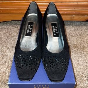 Stuart Weitzman Black embellished pumps
